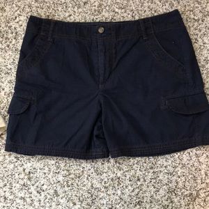 Women’s shorts by Dockers, in a darker navy blue.
